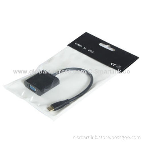 Mini HDMI® to VGA M/F Active Adapter, Audio Output, Converts Digital Mini HDMI Signal to VGA
